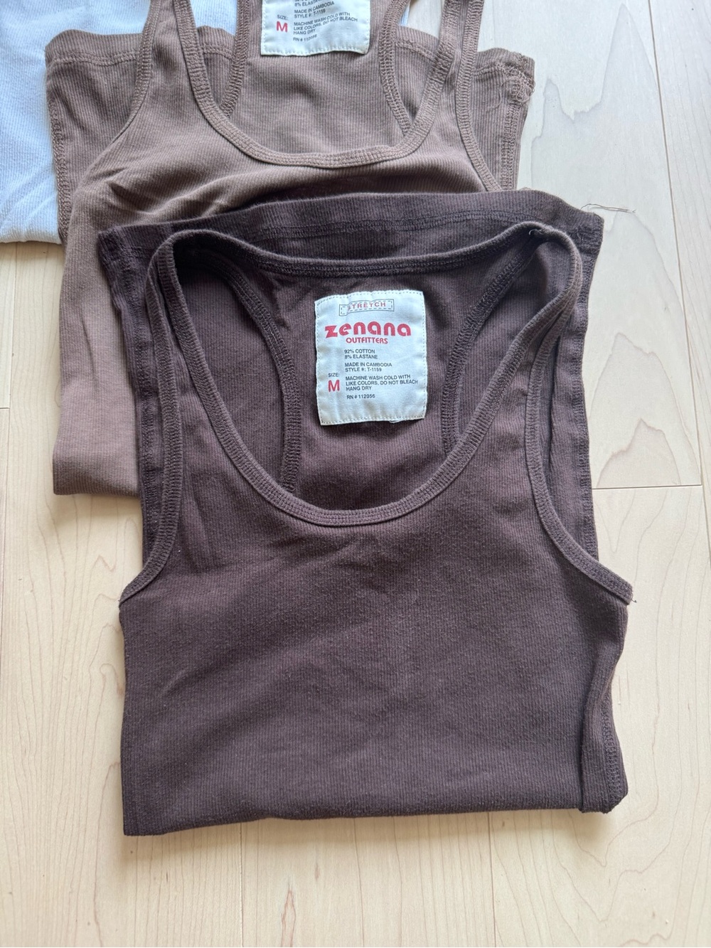 Zenana Ribbed Tank Tops - Multi Neutral Colors - Picture 2 of 7